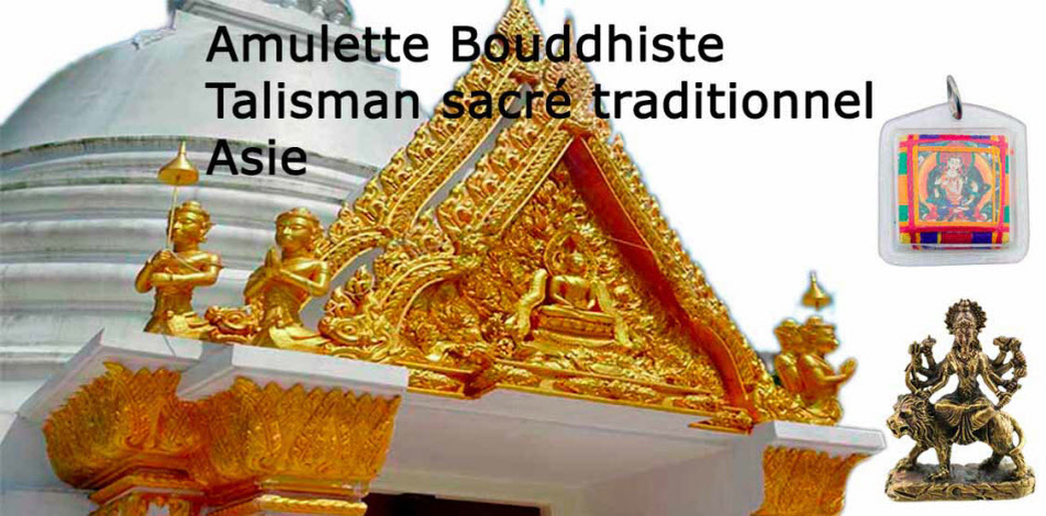 Amulette pendentif carte Bouddha, CBoom GDI, temple d'Asie et de