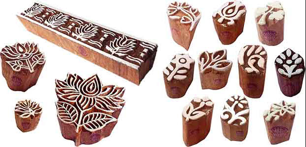 Tampon Bois Papillon – Impression Artisanale Indienne – Motif Mehndi Et Scrapbooking